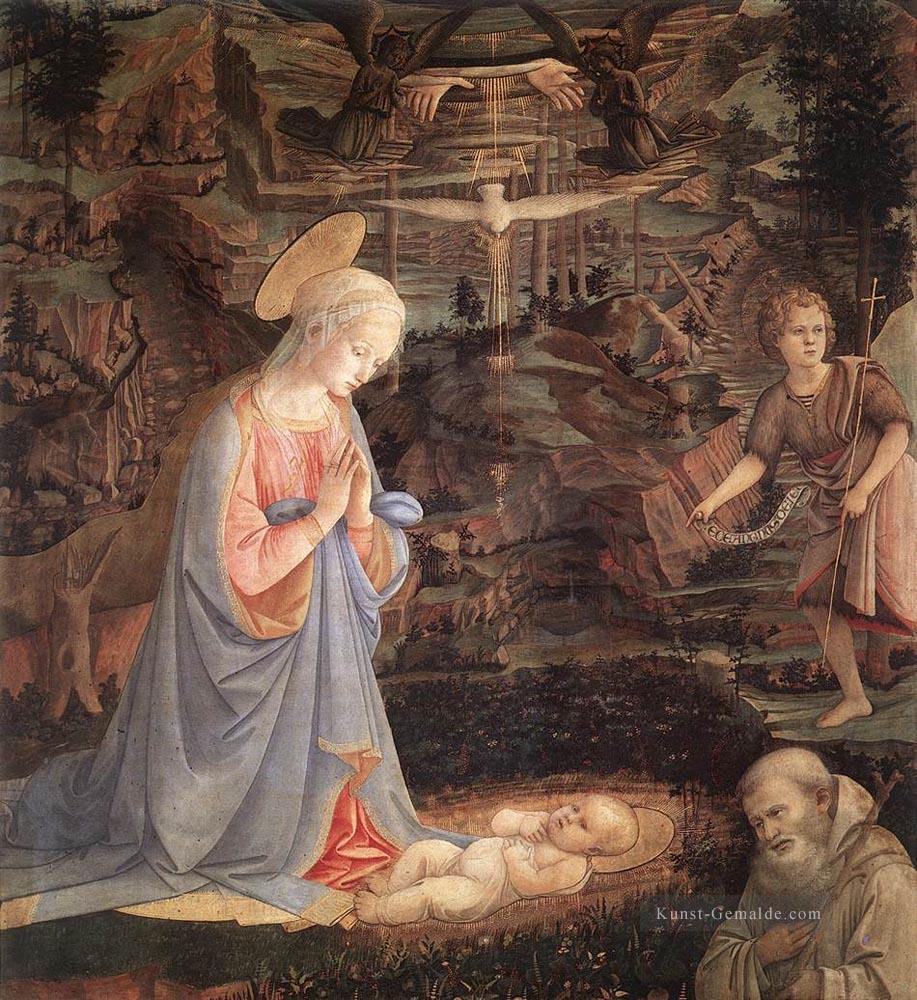 Verehrung des Kindes mit Heiligen 1463 Renaissance Filippo Lippi Ölgemälde
